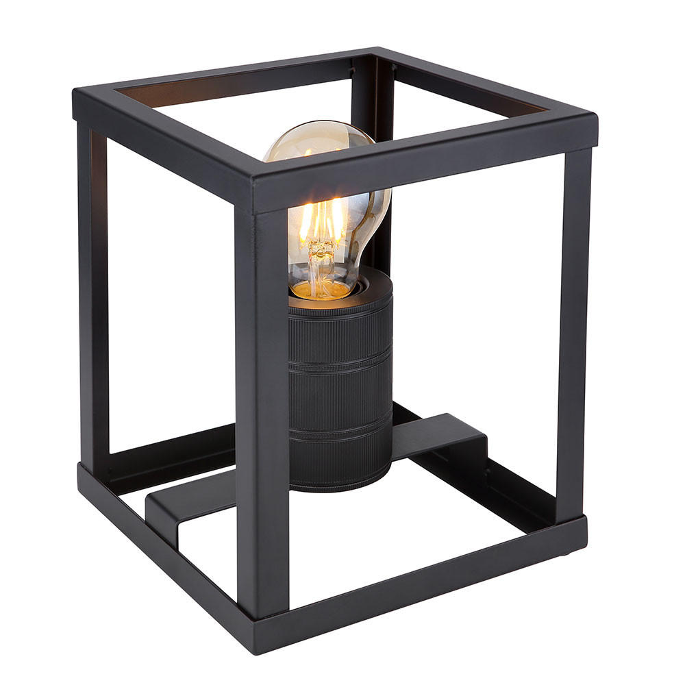 LED TISCHLEUCHTE Metallrahmen Schwarz - Schwarz, Metall (17/17/20cm) - Globo Lighting