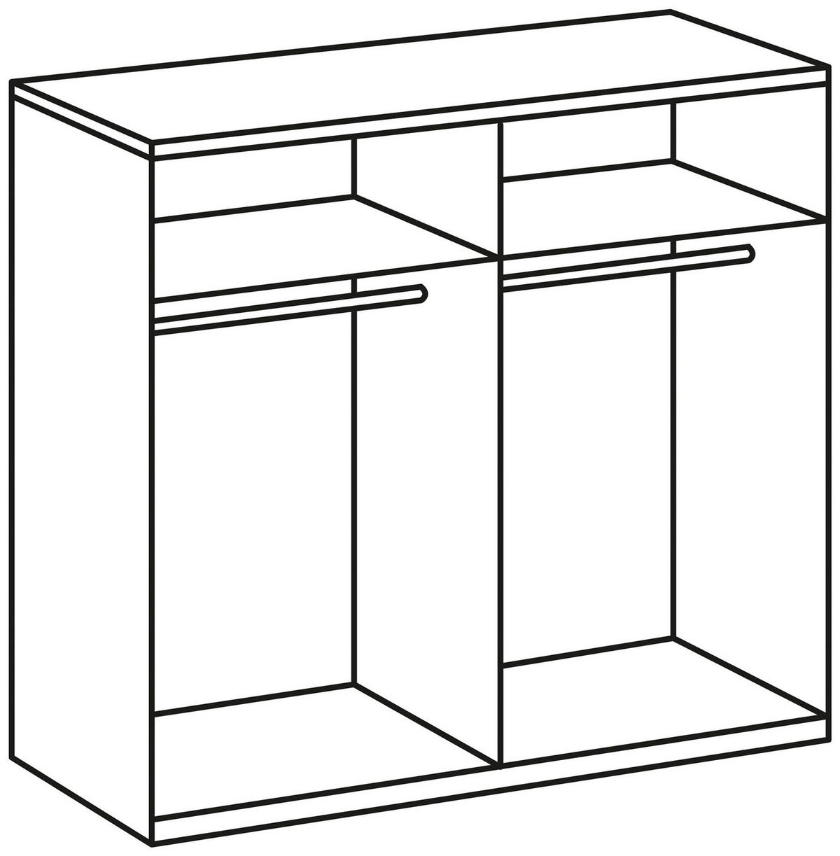 KLEIDERSCHRANK NEWPORT weiß 180 / 58 / 208cm - Weiß/Grau, Holz/Holzwerkstoff (180/208/58cm) - Wimex