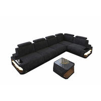 ECKSOFA Siena Schwarzgrau Schwarz Strukturstoff - Schwarz, Kunststoff (347/197cm)