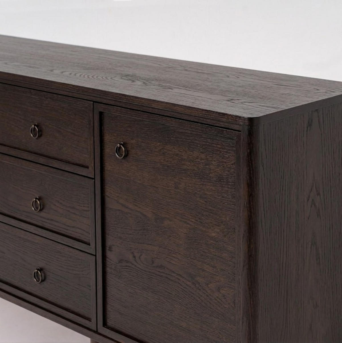 SIDEBOARD Rose, Eichenholz und Eichenfurnier, Espresso - Braun, Holz (150/80/45cm) - WOODEK