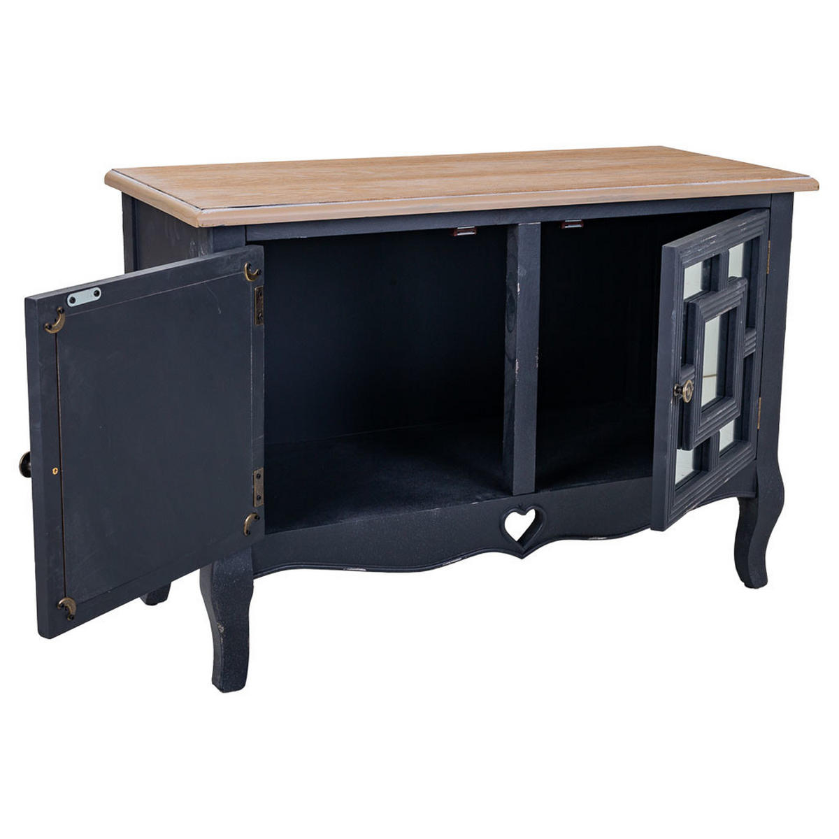 KONSOLE aus Holz 83x36x57 cm - Schwarz, Holz (83/56.5/36cm) - Wanderlust