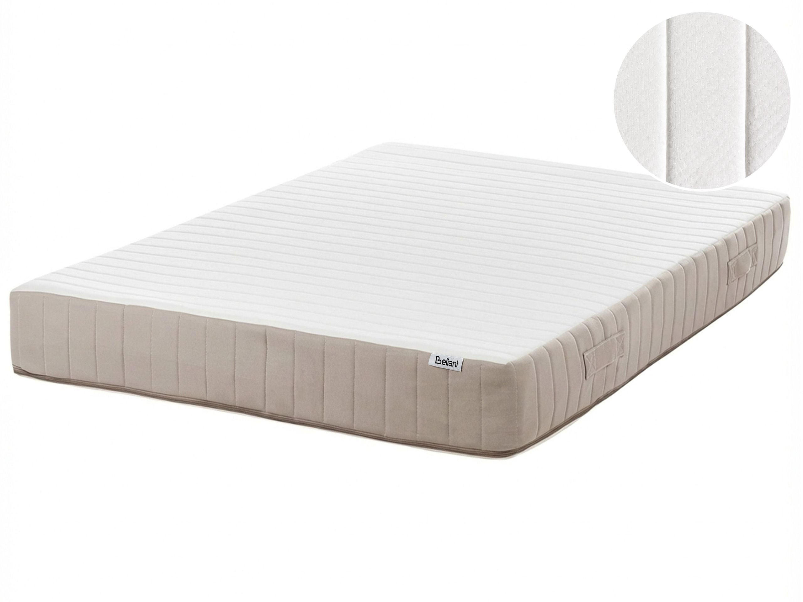VZMETNICA Z ŽEPKASTIMI VZMETMI IN LATEKSOM H2/3 srednje trda 120/200 cm Springy - bela, tekstil (120/200cm) - Beliani