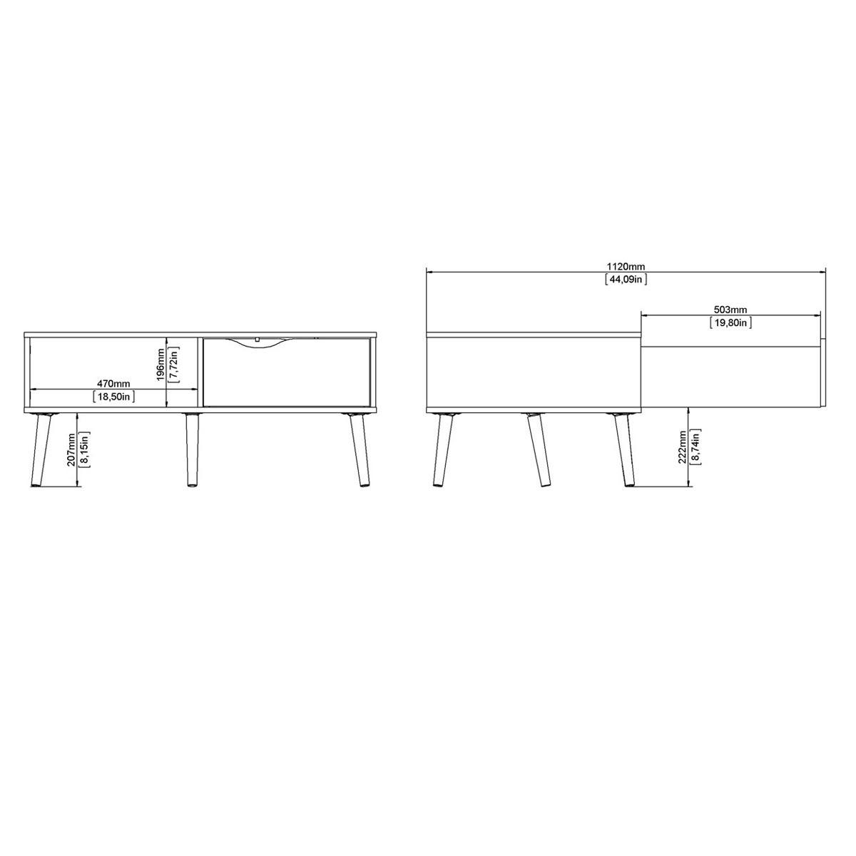 COUCHTISCH mit 1 Schublade - Weiß, Holzwerkstoff (60/99/43cm) - ebuy24