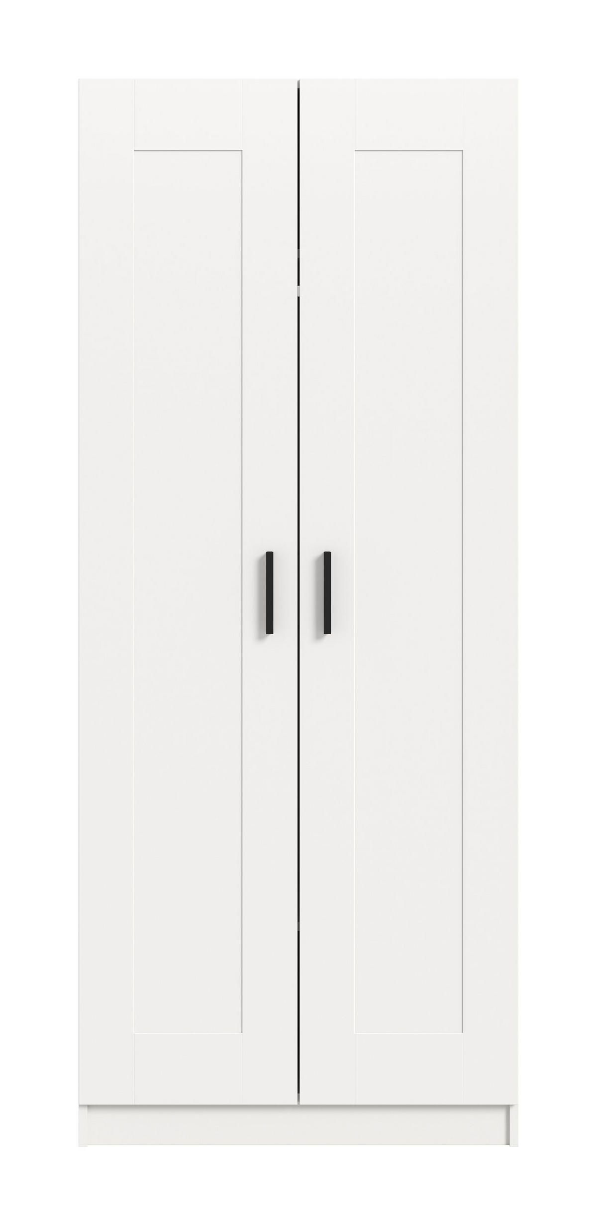 KLEIDERSCHRANK 2-türig VISBY (B/H/T: ca. 80/195/56 cm) in weiß/weiß - Weiß, Holzwerkstoff (80/195/56cm)