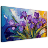 LEINWANDBILD Lila Pastellblumen-Iris - Lila, Textil (100/50cm) - Feeby