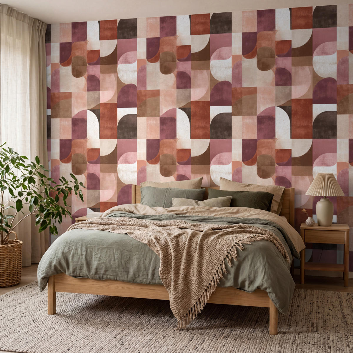 TAPETE - Geometrie - Modern - Retro - 400x300 cm - Multicolor, Papier (400/300cm) - OnlyWow