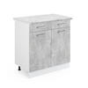 KÜCHENUNTERSCHRANK R-Line Beton 80 cm, AP Marmor - Schieferfarben/Weiß, Holzwerkstoff (80/81.6/60cm) - Vicco