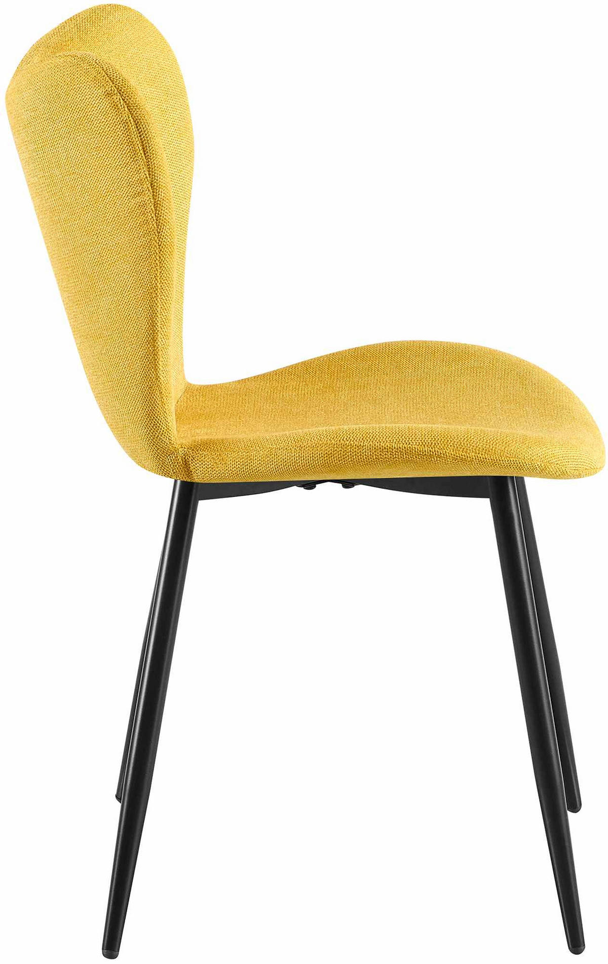 ESSZIMMERSTUHL Stoff Gelb - Gelb/Schwarz, Textil/Metall (50/80/58cm) - CLP