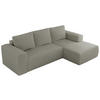 ECKSOFA TRENTINO L Hellgrau Boucle - Rechts - Hellgrau/Schwarz, Textil (164/266cm) - MKS