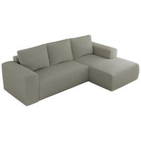 ECKSOFA TRENTINO L Hellgrau Boucle - Rechts - Hellgrau/Schwarz, Textil (164/266cm) - MKS
