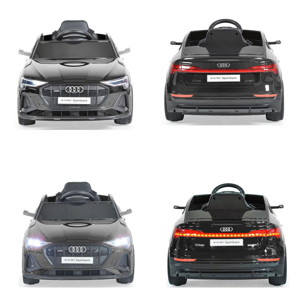 ELEKTROAUTO Audi Sportback SUV metallic Fernbedienung USB EVA-Reifen - Schwarz, Kunststoff (108/60/47cm) - Moni