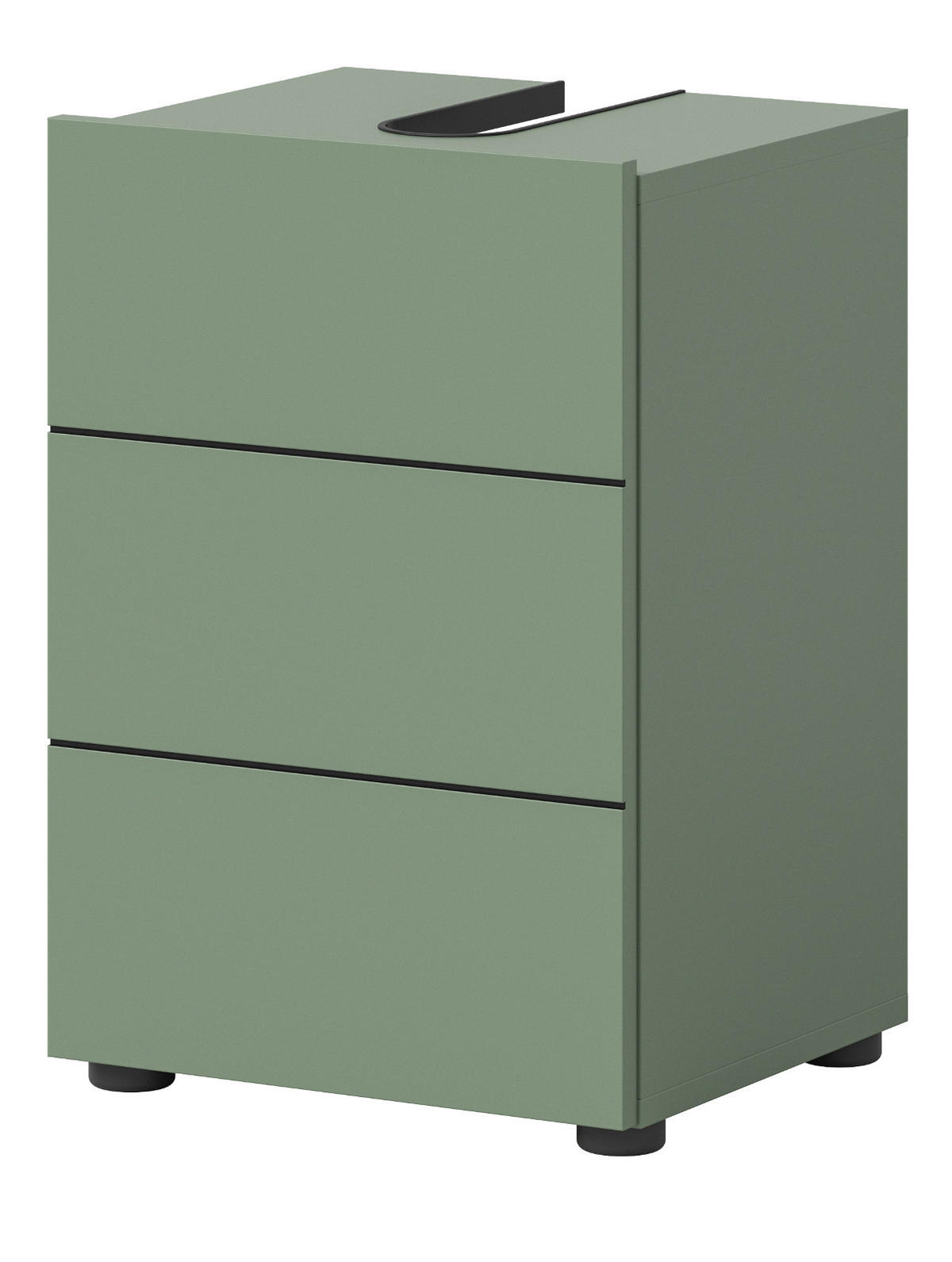 WASCHBECKENUNTERSCHRANK grün, Badezimmer Unterschrank 38 x 56 cm - Schwarz/Grün, Holzwerkstoff/Kunststoff (60/56/34cm) - Inn.Furn