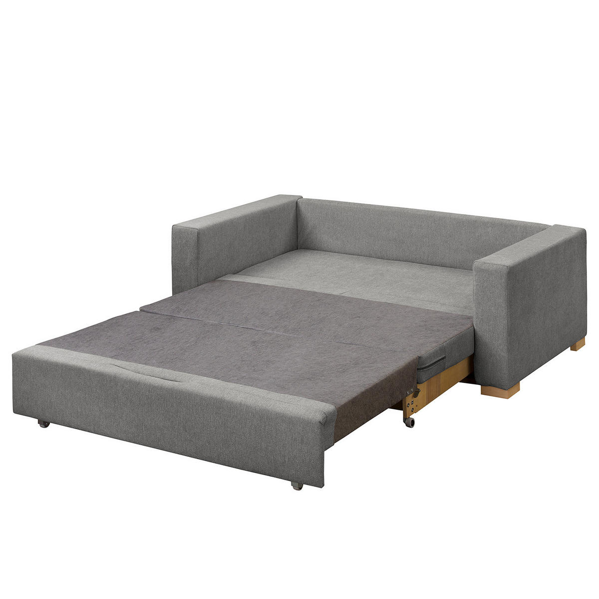 SCHLAFSOFA - Buchefarben/Grau, Holz/Buchenholz (153/90/90cm) - home24