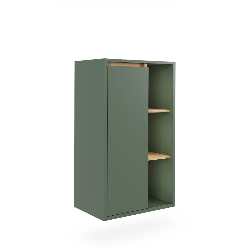 MIDISCHRANK Viola Grün/Artisan 50 x 86 cm mit offenen Regalen - Eiche Artisan/Grün, Holzwerkstoff (50/86/33cm) - Vicco