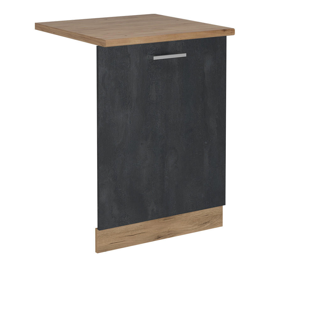 DISKMASKINENS FRONTPANEL R-Line Svart betong 60 cm , AP Oak Svart, Honungsek 81.8/60/60 cm