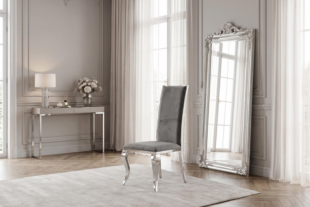 ESSZIMMERSTUHL MORA Grau Velvet (1er-Set) - Grau, Textil (48/109/57cm) - KAWOLA