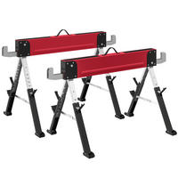 SÄGEBOCK 2er Set Metall EVA Rot - Rot, Metall (116/64/81cm) - HOMCOM