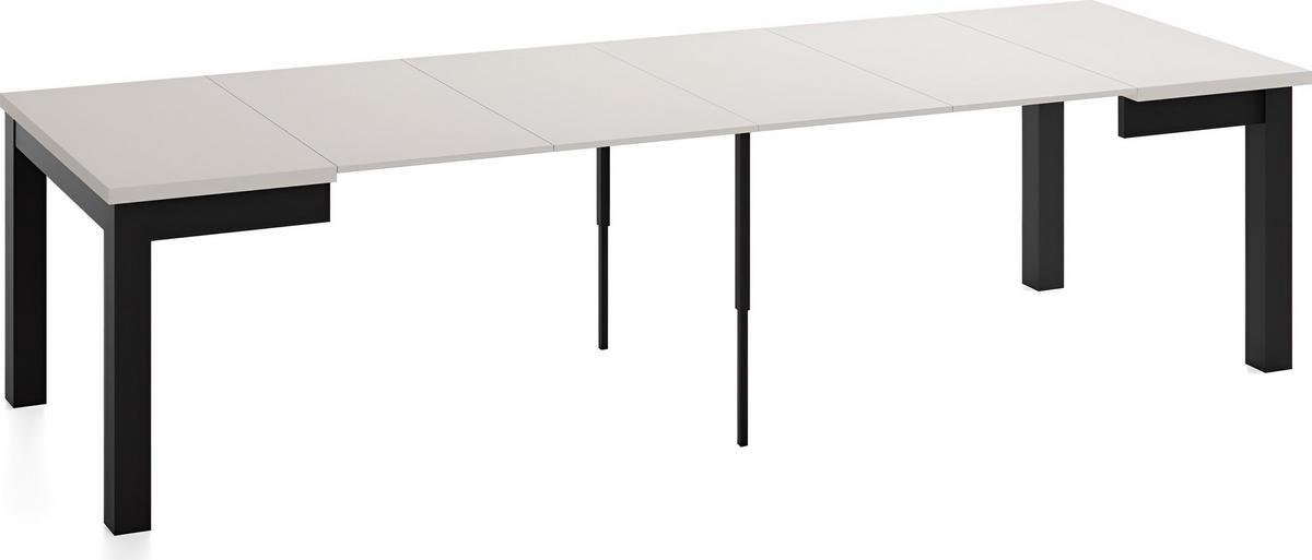 ESSTISCH Toren ausziehbar verlängerbar quadratisch, Kaschmir 100-300/100/76.5 cm - Kaschmir/Schwarz, Holz/Holzwerkstoff (100/100/77cm) - WFL GROUP