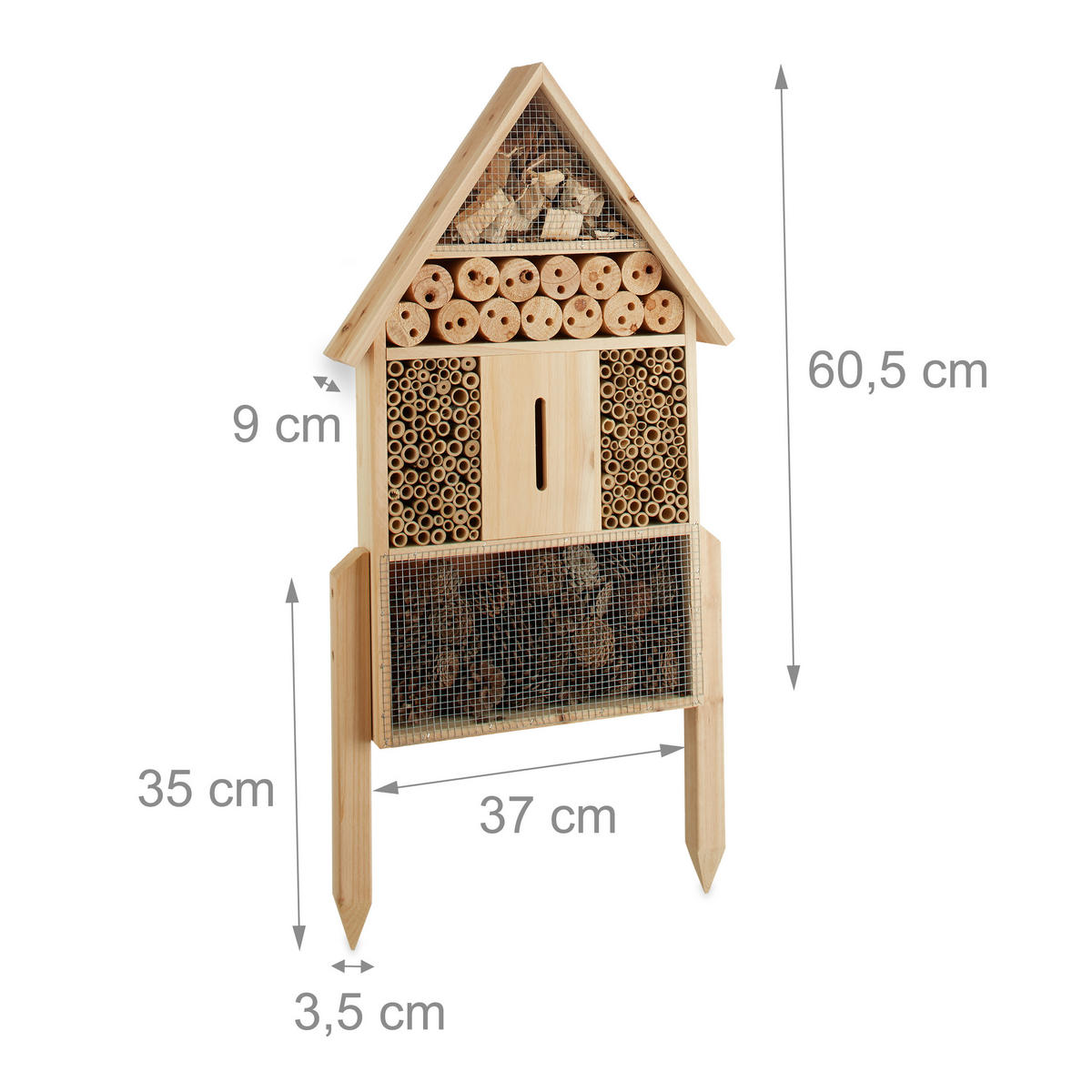 INSEKTENHOTEL - Hellbraun, Holz (37/60.5/9cm) - Relaxdays