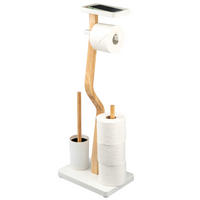 STAND-WC-GARNITUR 4IN1, weiß - Weiß, Holz (30/80/20cm) - eluno