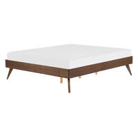 BETT 140/200 cm Dunkler Holzfarbton Berric - Dunkelbraun, Holzwerkstoff (140/200cm) - Beliani