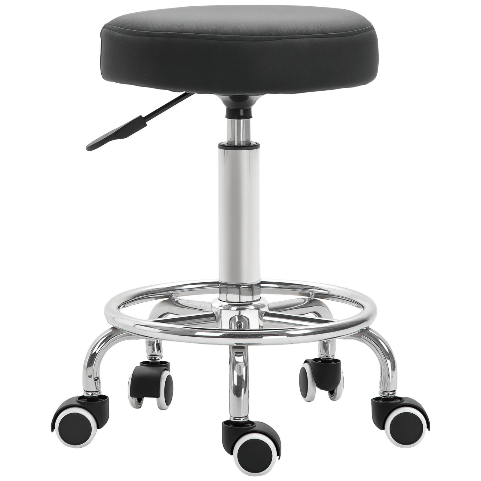 BÜROHOCKER DE-18027 höhenverstellbar 50-64 cm, gepolstert Schwarz - Schwarz, Metall (42/64/42cm) - ComfortXL