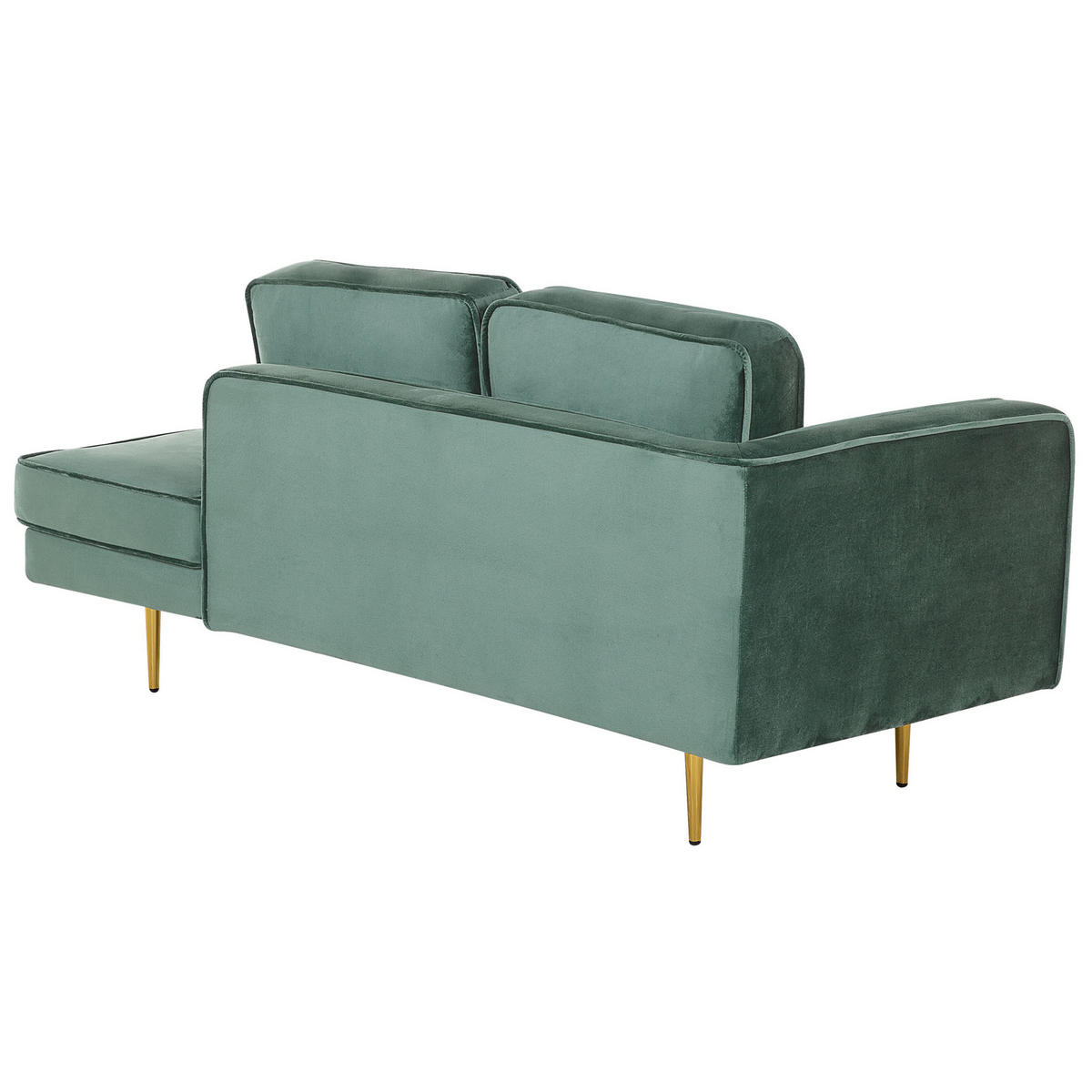 CHAISELONGUE Samtstoff mintgrün linksseitig Miramas - Goldfarben/Mintgrün, Textil (171/63/79cm) - Beliani