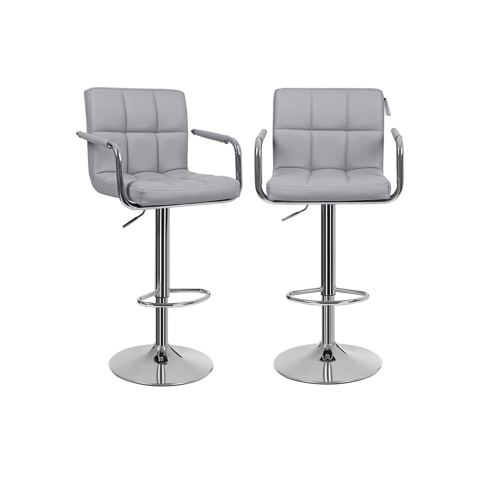 BARSTUHL LEDERIMITAT 2ER-SET - Grau, Textil (38/38/44.5cm) - Hansiro