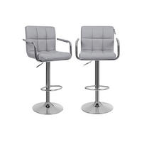 BARSTUHL LEDERIMITAT 2ER-SET - Grau, Textil (38/38/44.5cm) - Hansiro