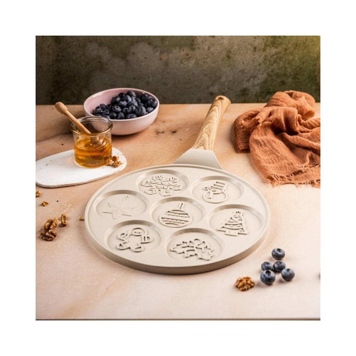 PFANNKUCHENPFANNE Weiß 27/27/1.3 cm 63861 - Weiß, Metall (27cm) - Klausberg 