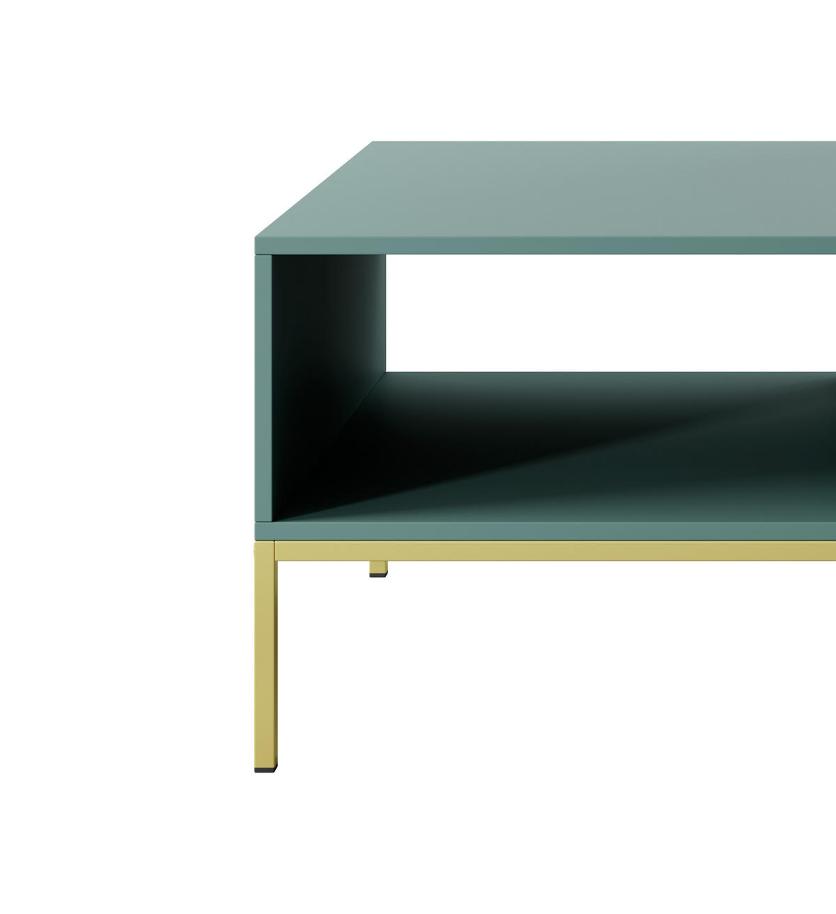 COUCHTISCH NOVA - L104, goldenen Akzenten, 104x68x46 cm Lablador - Türkis/Goldfarben, Holzwerkstoff/Kunststoff (68/104/46cm) - DomoHome