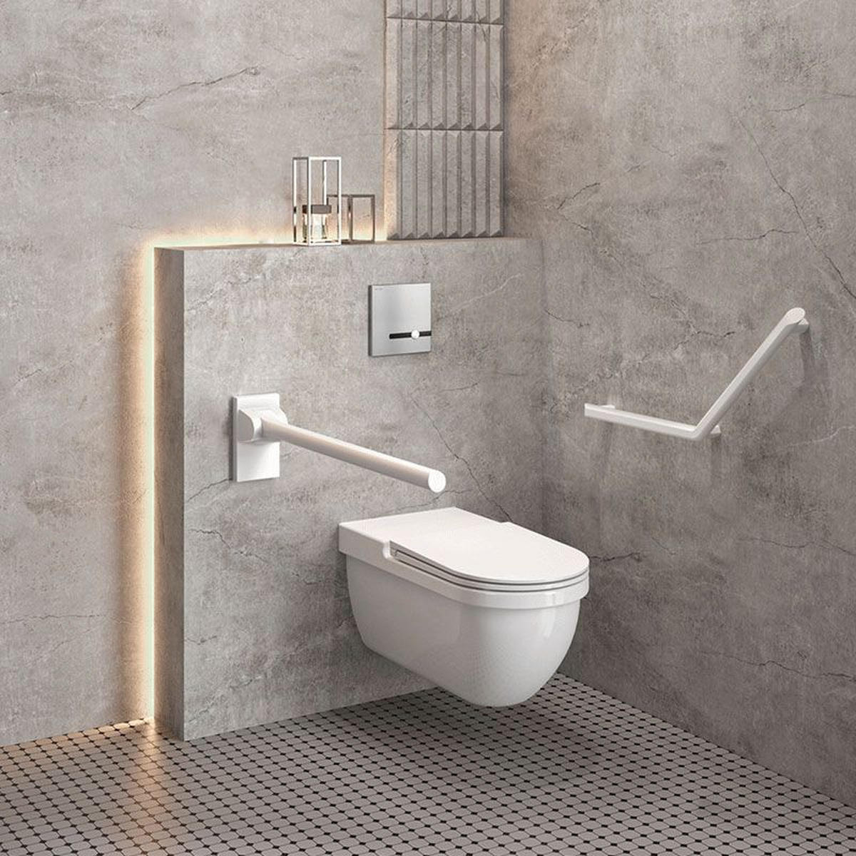 STÜTZKLAPPGRIFF Be-Line D42 L.850 Aluminium weiß - Weiß, Metall (15/13/98.5cm) - Delabie