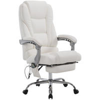 CHEFSESSEL Lederlook weiß - Chromfarben/Weiß, Textil/Metall (68/118/64cm) - CLP