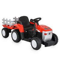 KINDER ELEKTROTRAKTOR Dallas rot mit Anhänger, Fernbedienung, Musik, Lichter - Rot, Kunststoff (140/52/53cm) - Moni