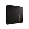 DREHTÜRENSCHRANK Mila I 200 - Goldfarben/Schwarz, Holzwerkstoff/Kunststoff (200/202/52cm) - MIRJAN24