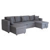 SCHLAFSOFA SCOTT Grau 4 Plätze - Grau, Textil (146/294cm) - Happy Garden