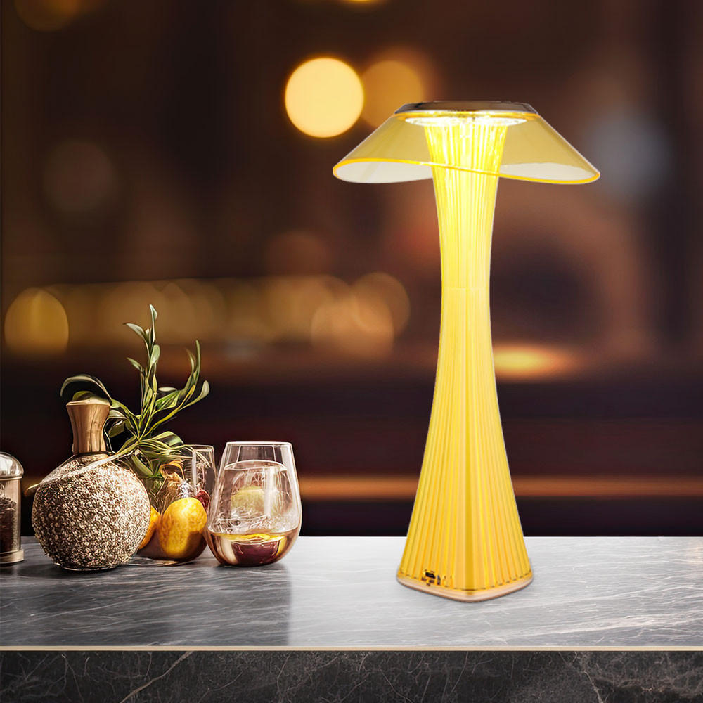 LED TISCHLEUCHTE Ambra Gold - Goldfarben, Kunststoff (15.1/15.1/27.4cm) - Globo Lighting