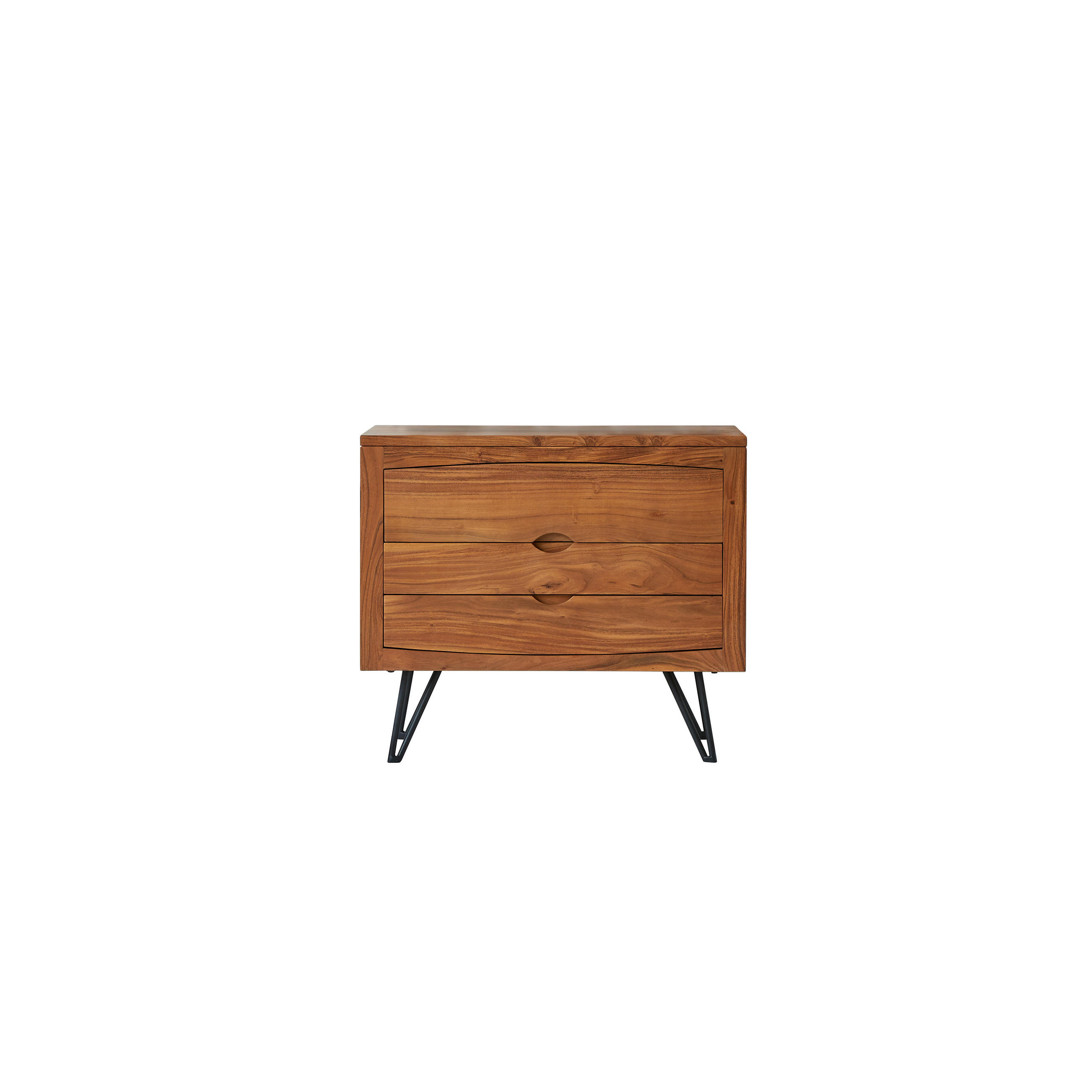 KOMMODE Bonnie Braun aus Akazie - Braun, Holz (90/77/40cm) - Tikamoon