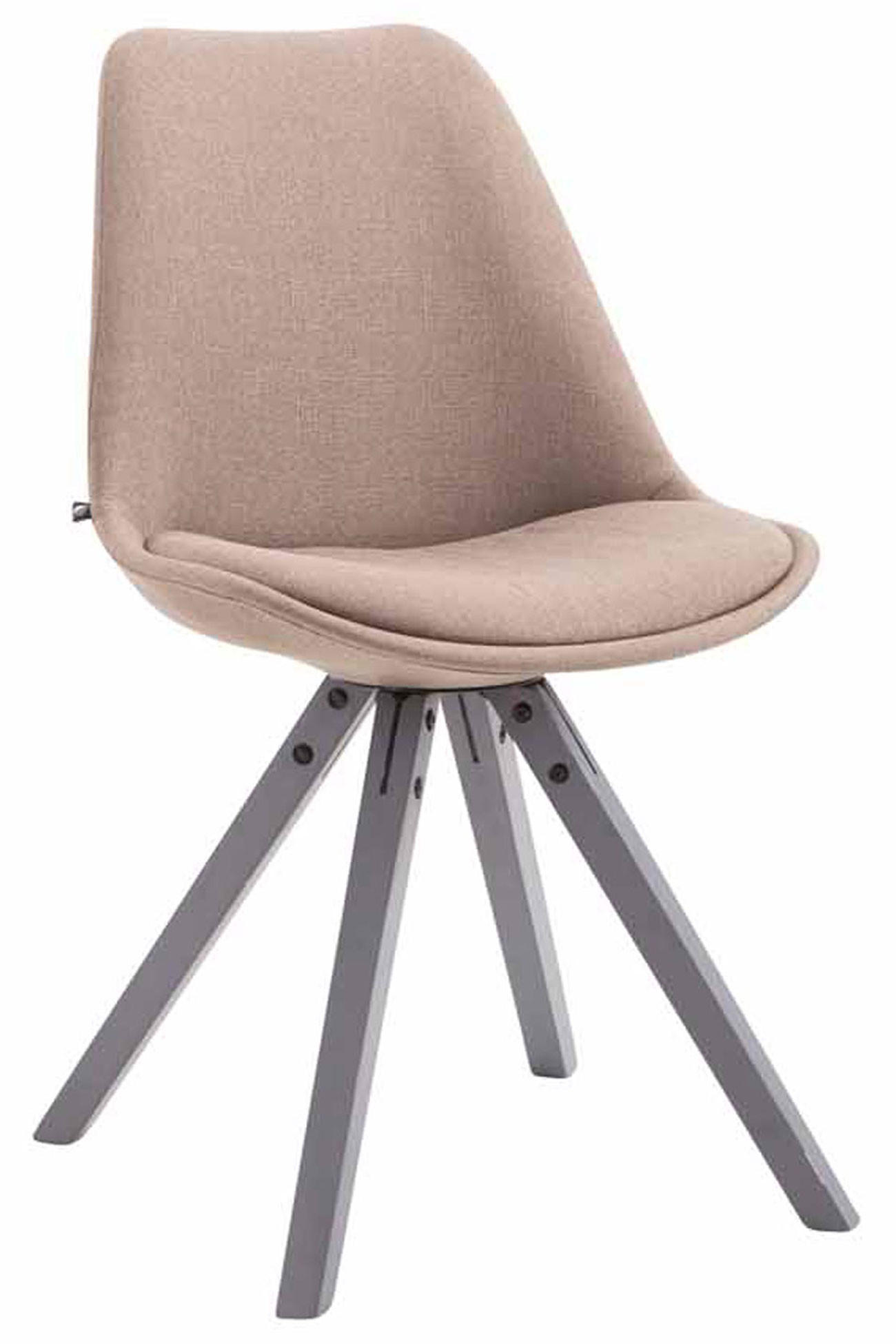 STUHL Stoff Taupe - Taupe/Grau, Holz/Textil (48/84/56cm) - CLP