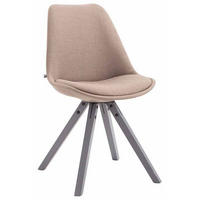 STUHL Stoff Taupe - Taupe/Grau, Holz/Textil (48/84/56cm) - CLP
