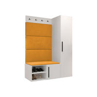 GARDEROBEN-SET Medi II - Schwarz/Orange, Holzwerkstoff/Kunststoff (40/191/50cm) - MIRJAN24