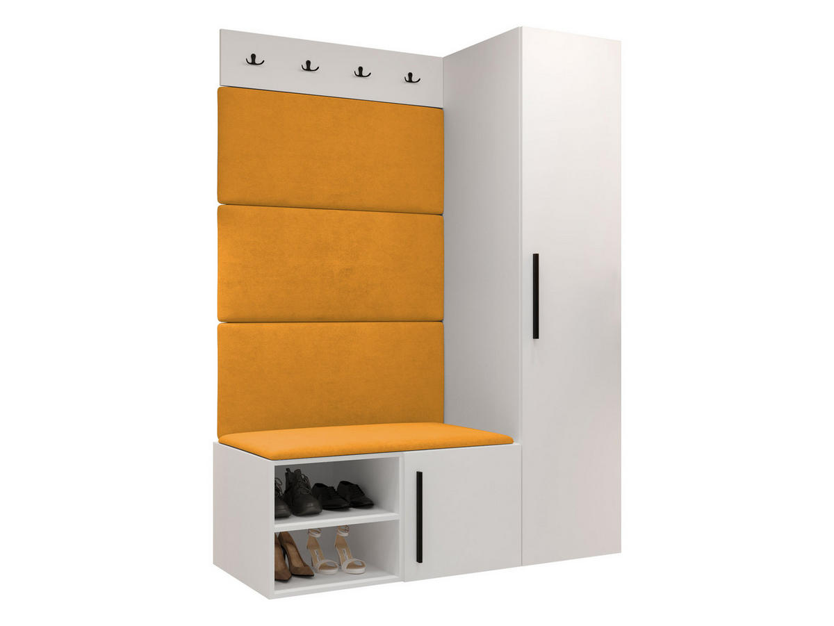 GARDEROBEN-SET Medi II - Schwarz/Orange, Holzwerkstoff/Kunststoff (40/191/50cm) - MIRJAN24