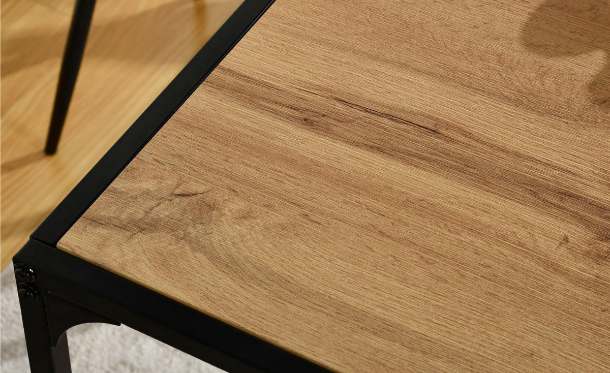 ESSTISCH Holzoptik 120x75 mit Metallgestell - Braun, Holz/Metall (120/75/75cm) - Urban Meuble