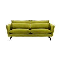 DREISITZER-SOFA Layla-Velluto 9 - Olivgrün, Holz/Textil (237/95/98cm)