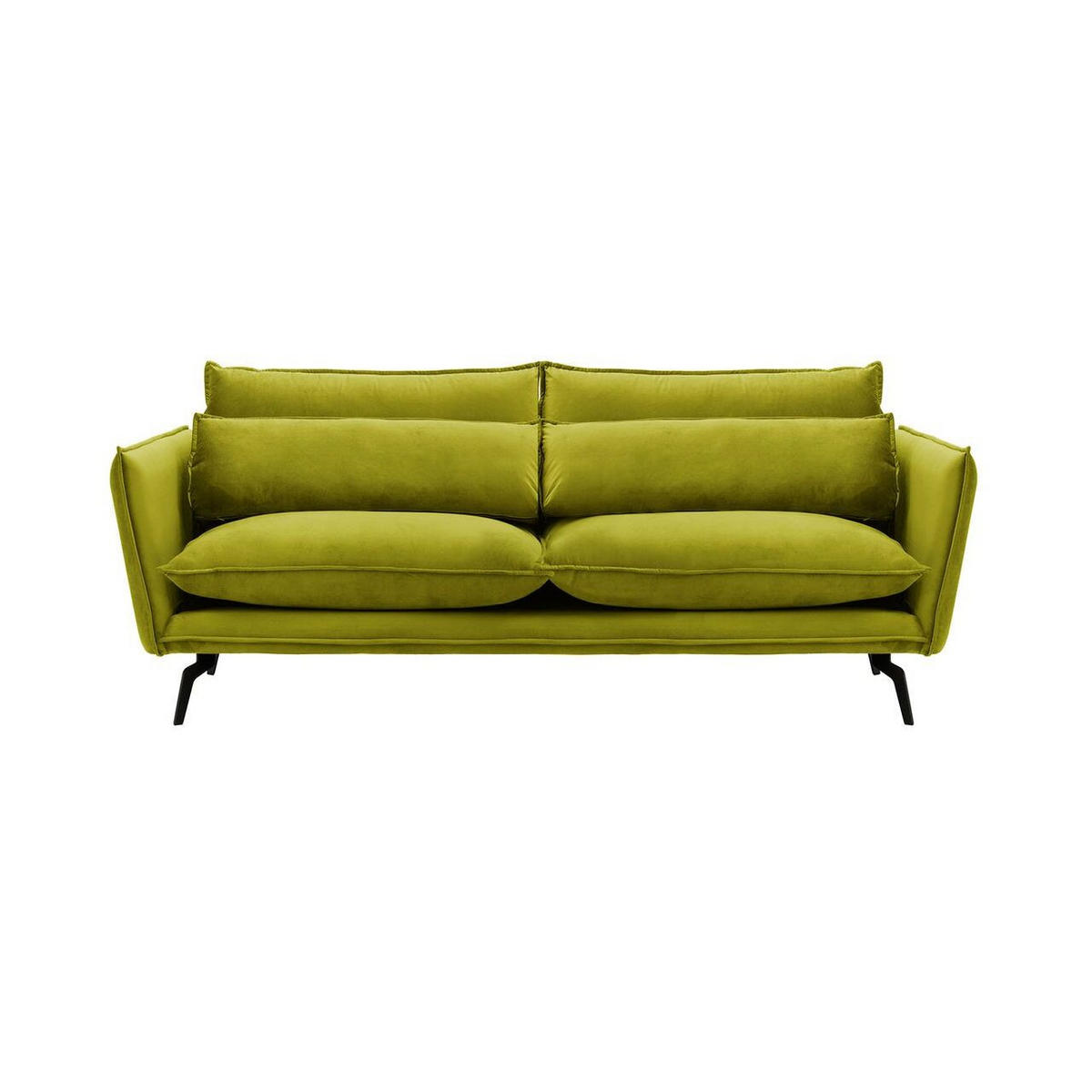 DREISITZER-SOFA Layla-Velluto 9 - Olivgrün, Holz/Textil (237/95/98cm)