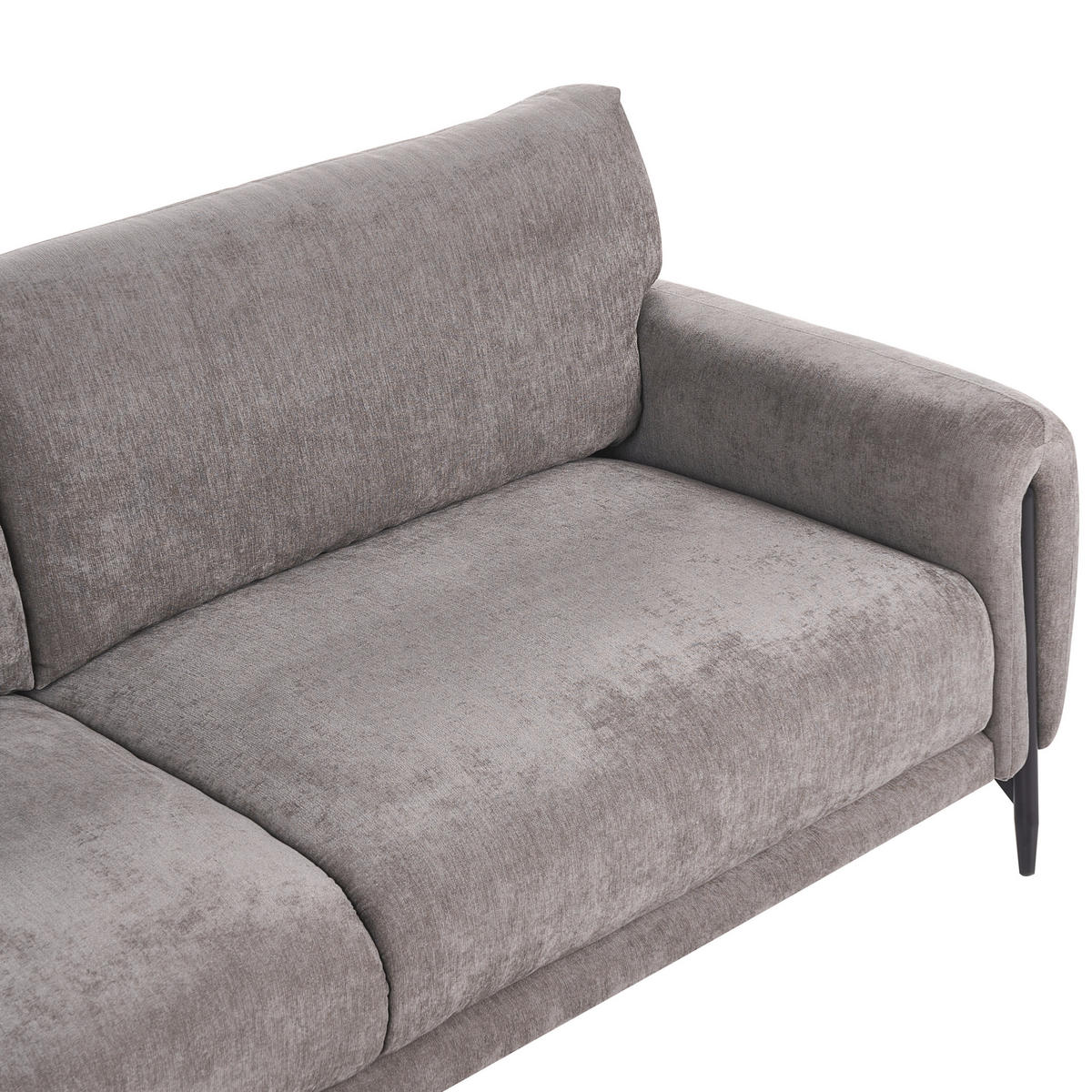 3-SITZER-SOFA Chenillegewebe Taupe Skaro - Taupe, Textil (214/87/89cm) - Beliani