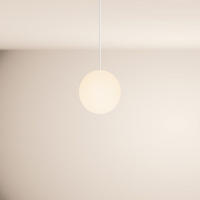 HÄNGELAMPE Orb 1.5m Abhängung Weiß/Weiß Ø 20cm - Weiß, Glas (20/20/20cm) - s.luce