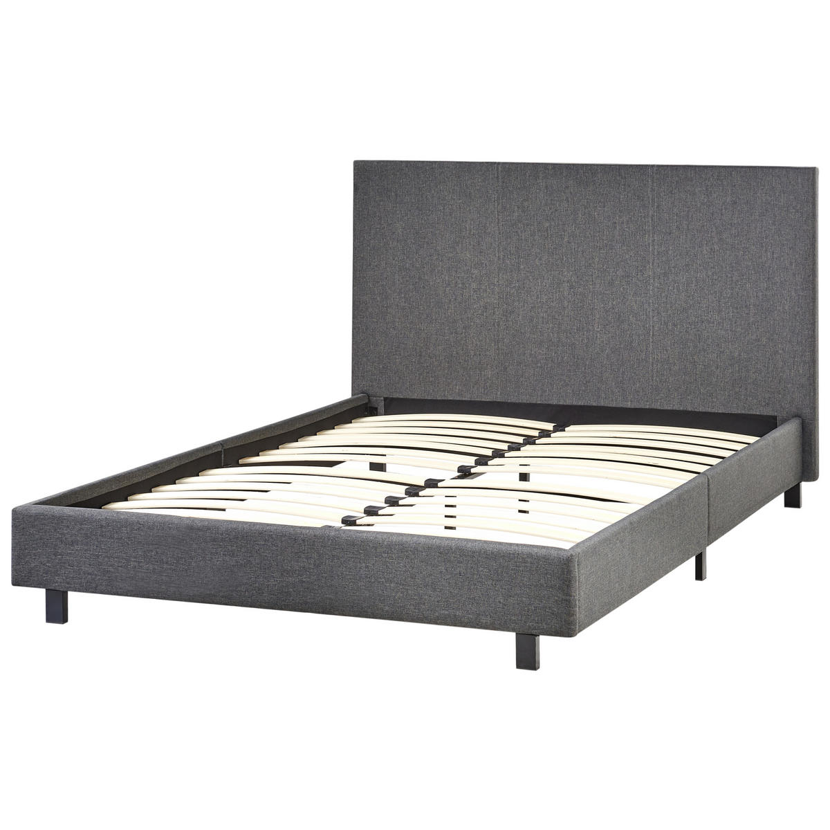 POSTEL s roštem 120/200 cm Látka Šedá Albi - šedá, textil (120/200cm) - Beliani