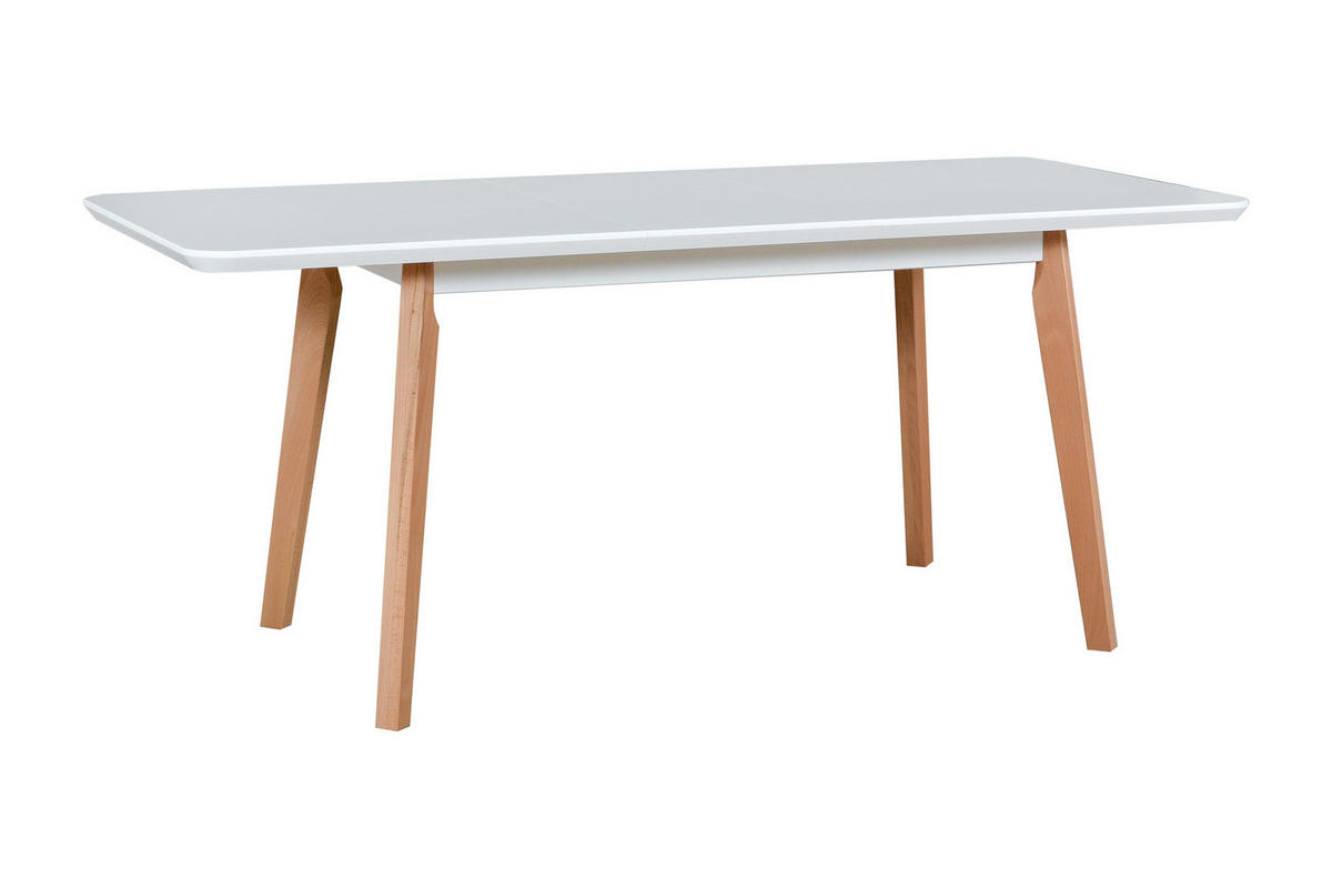 ESSTISCH Oslo 7, 140-180/80 cm, weiss - Wildeiche/Weiß, Holz (80/140/75cm) - Leaf Design