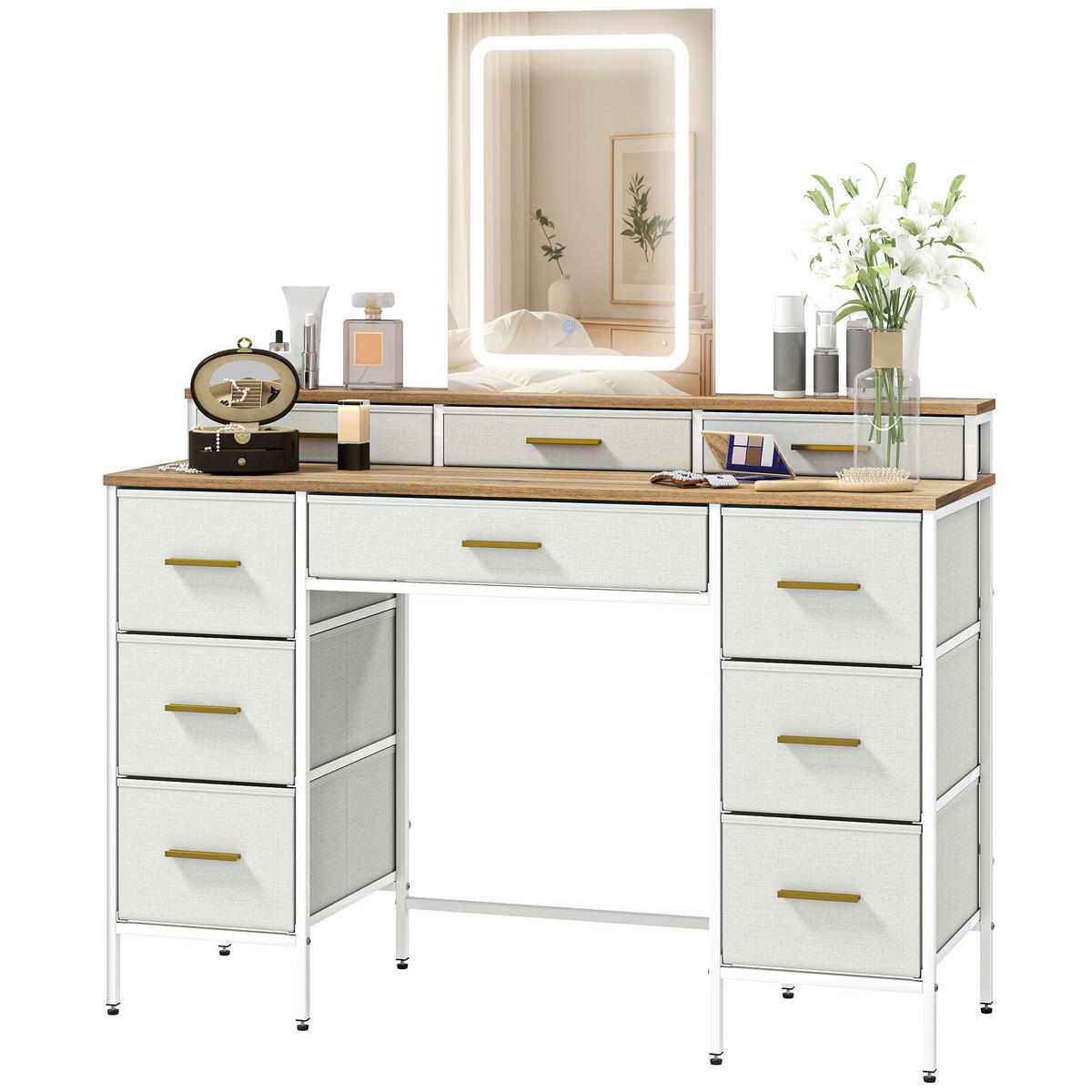 SCHMINKTISCH DE-18307 Natur - Naturfarben, Holzwerkstoff (39.5/140/118.5cm) - ComfortXL